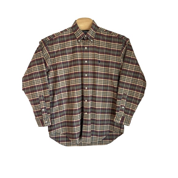 Ralph Lauren Plaid Shirt Classic Fit Heavier Cotton Mens Size Large Long Sleeve - Picture 2 of 9